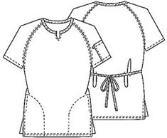 Short Sleeve Raglan Top With Inseam Pocket Scrubs